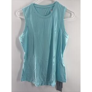 Women's Activewear Fitness Yoga Top, Athletic Shirts Open Back T-Shirts Blue M..